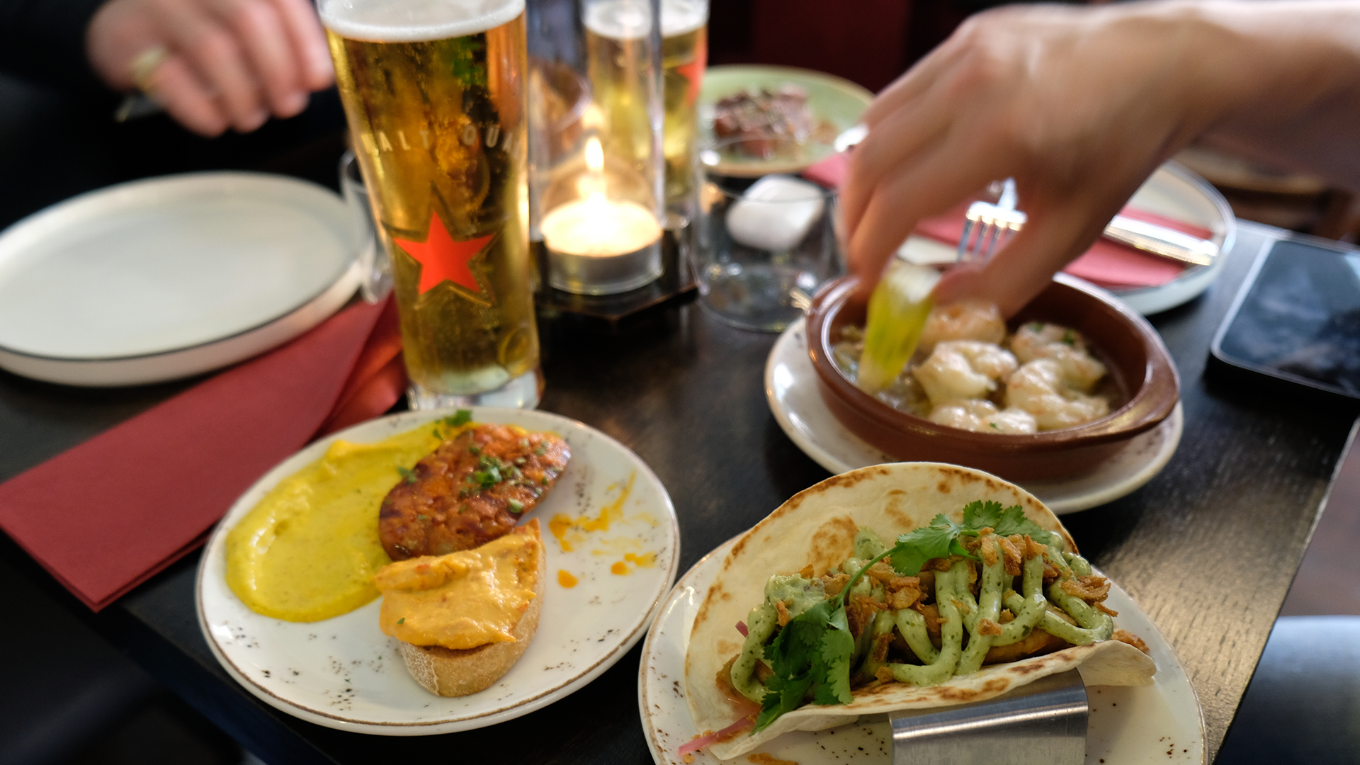 Three dishes served at Skånegatan 71